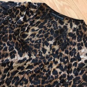 Karina Grimaldi 100% Silk Cheetah Blouse